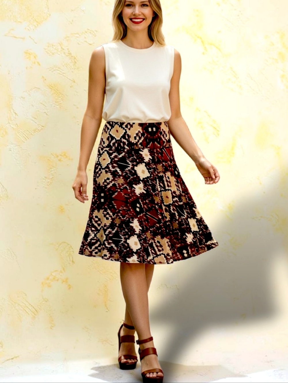 🤩 Vintage H&M Print  Skirt- Knee Length. Perfect For Fall With Boots! - Picture 3 of 10